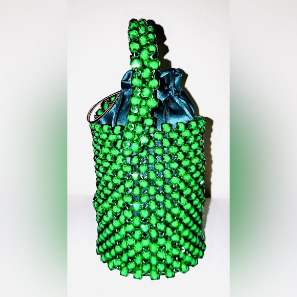 Mini Beaded Bucket Handbag NEW Completetely Handmade - Picture 8 of 15